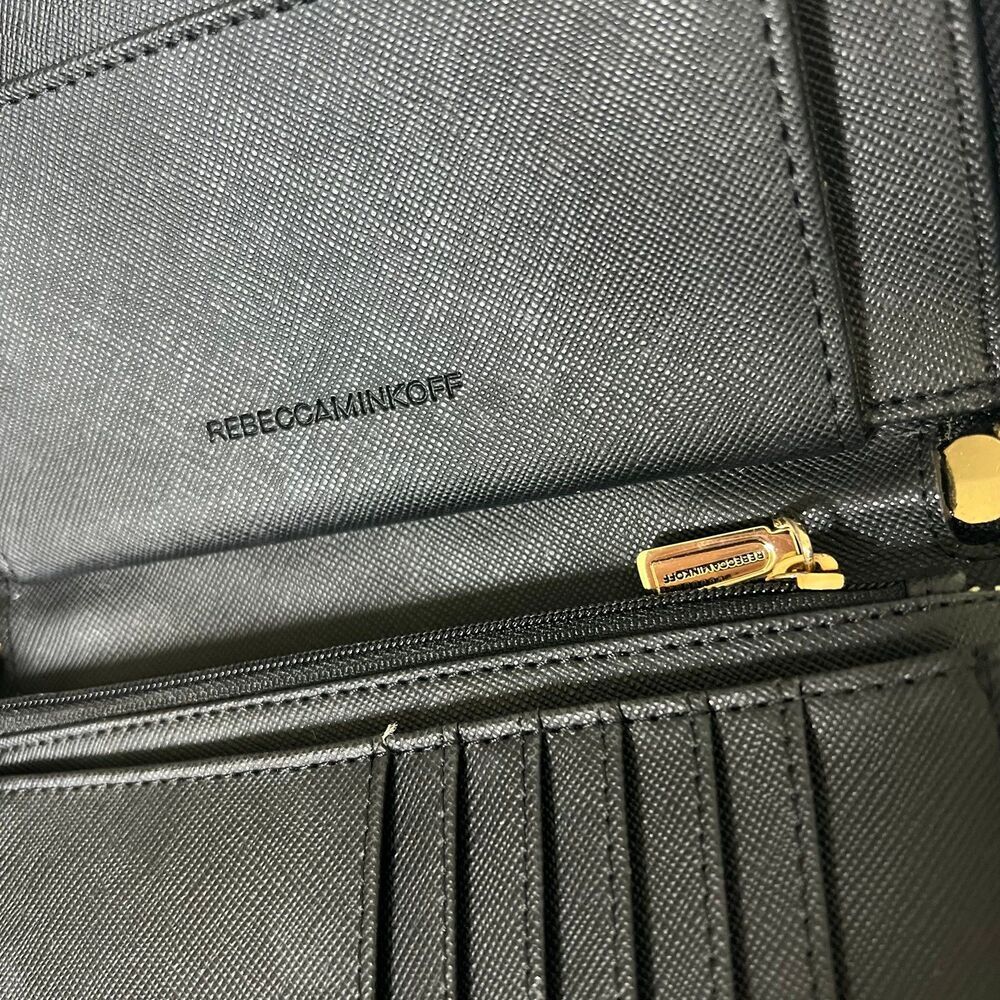 Rebecca Minkoff Black Quilted Zip Up Wallet Wristlet - Picture 7 of 8